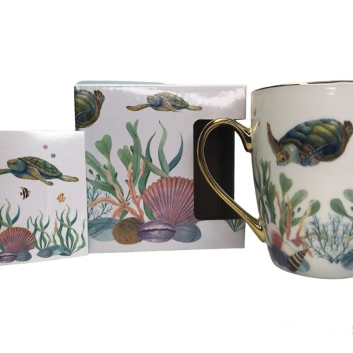 Taza colección Océano, caja tarjeta regalo frases Tortuga Marina