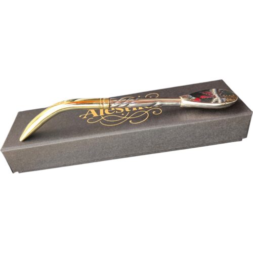 Bombilla Pico de Loro Artesanal 100% Alpaca con pico Bronce Doble Cincelado