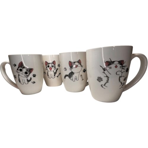 Taza Tazón Gatito Gato Kawai Grande Cónica