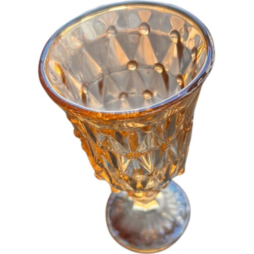 Copa Vaso Vid Tallado Decoración Elegante X 6 unidades dorado o azulado